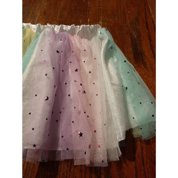 Girls 3-5 All Dressed Up Costume Quality Pastel Tule Layer Tutu Skirt Embellish - Picture 2 of 5